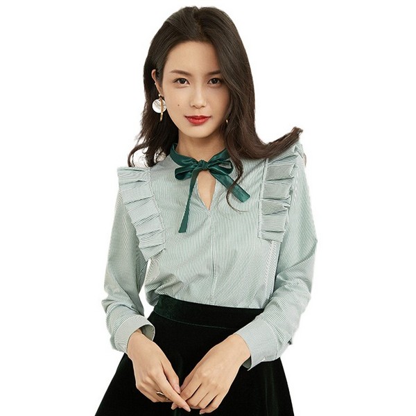 A tie-front blouse