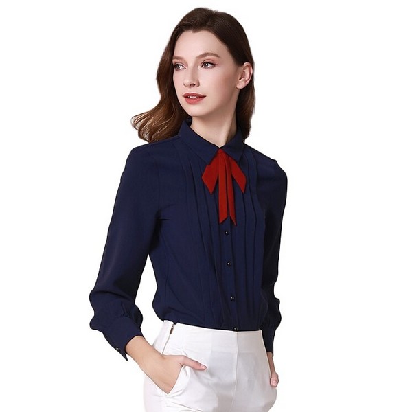 A tie-front blouse