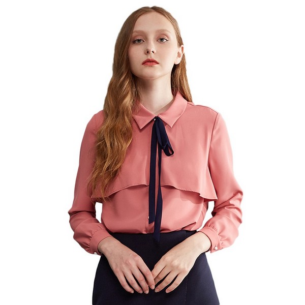 A tie-front blouse