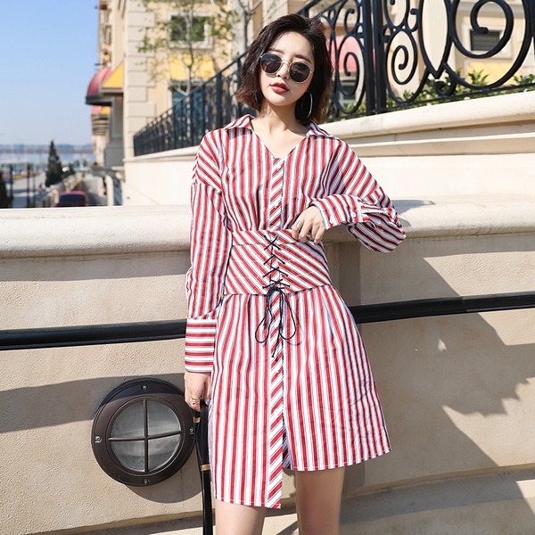 striped shirt dress