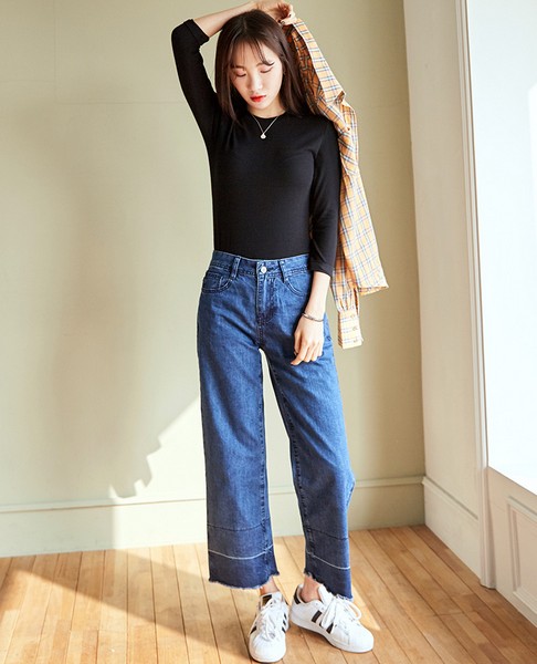 Denim Wide-Leg Pants