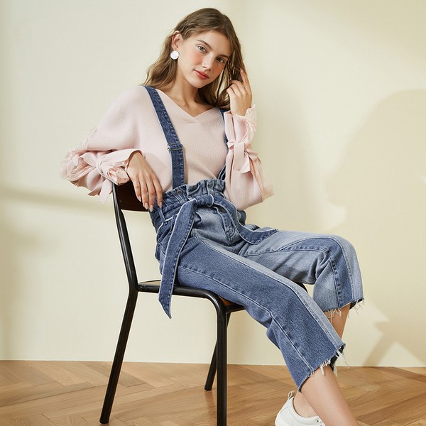 Denim Wide-Leg Pants