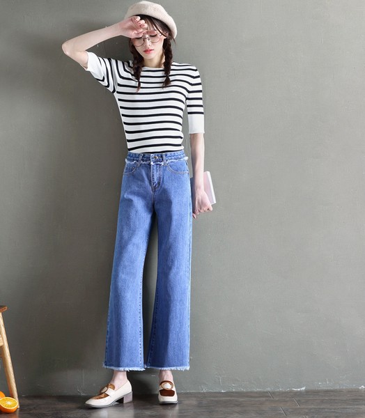 Denim Wide-Leg Pants